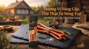 Salami dây Cherkizovo Classic 70g Kết cấu thớ thịt dai giòn sần sật của salami dây Cherkizovo Classic hun khói gỗ sồi
