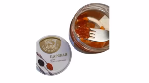 Trứng cá đỏ nhân tạo Tsarskaya Osobaya 220g Thành phần dinh dưỡng và tem nhãn hũ trứng cá đỏ nhân tạo Tsarskaya Osobaya 220g