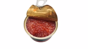 Trứng cá hồi đỏ Tungutun 140g Hạt trứng cá hồi đỏ Nga mọng nước óng ánh.