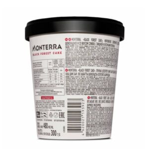 Мороженое сливочное Monterra Торт Черный лес с вишней, шоколадом и бисквитом
