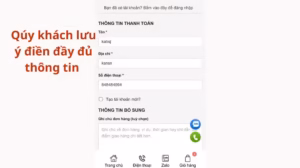 Quý khách điền đầy đủ thông tin