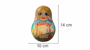 Lật đật gỗ Tumbler Moscow Kích thước thực tế lật đật gỗ Nga Tumbler Moscow cao 14cm đường kính 10cm