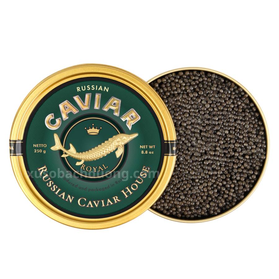 Hộp nhung đựng lọ trứng cá tầm caviar - Xứ Sở Bạch Dương