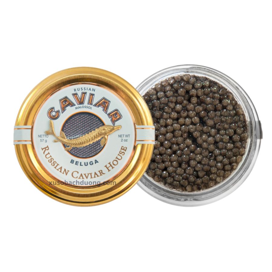 Trứng cá tầm đen 57g Beluga Caviar Russian House, Chính Hãng