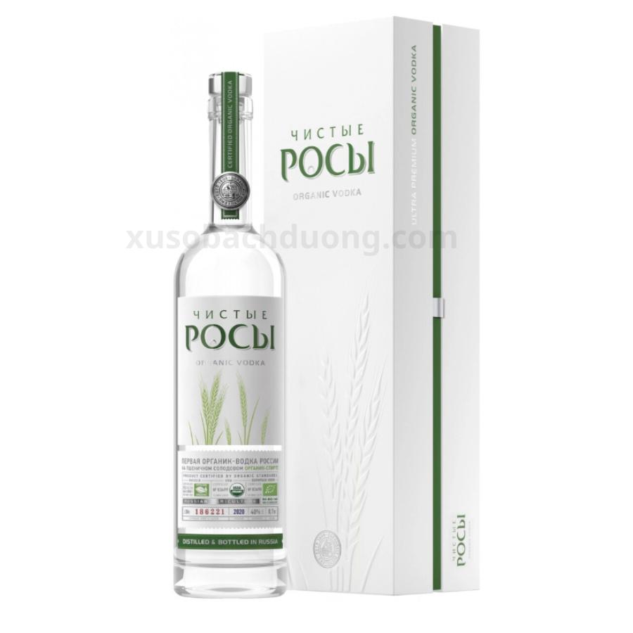 Rượu Vodka hữu cơ Chistye Rosy Organic 700ml hộp giấy