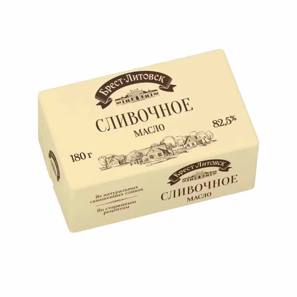 Bơ Nga 180g Brest-Litovsk 82% chính hãng đóng gói vuông vắn.