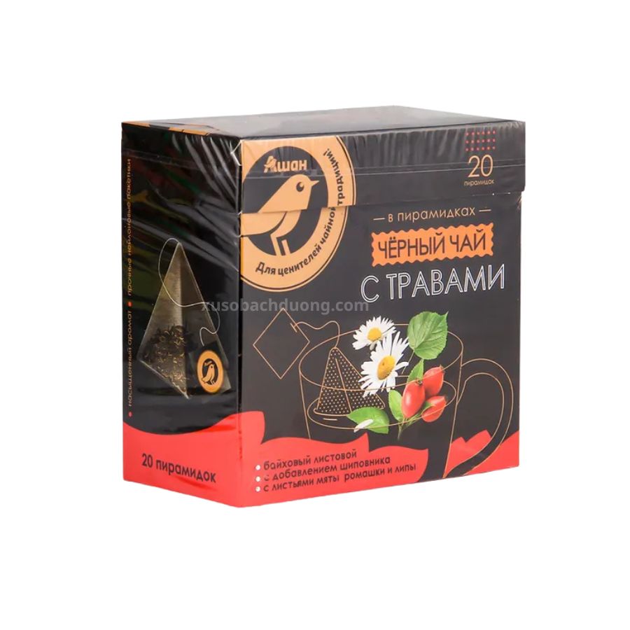 Trà đen thảo mộc túi lọc Auchan Golden Bird