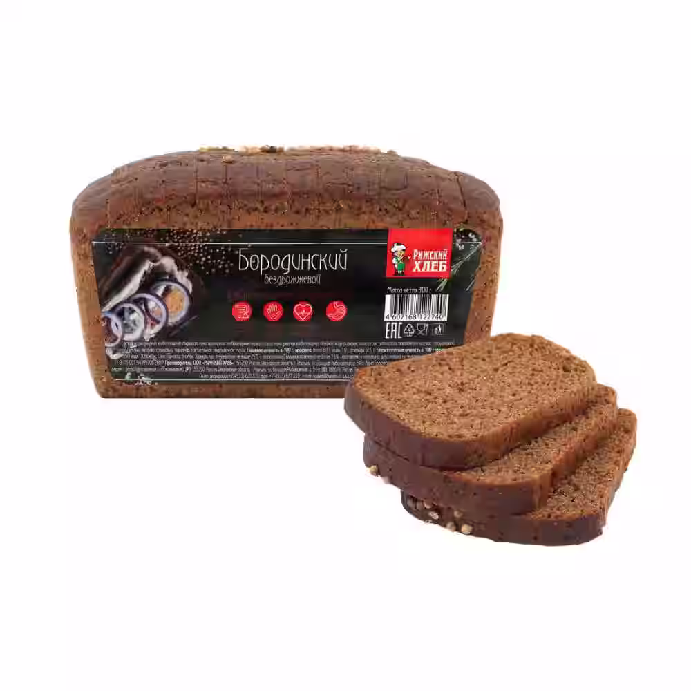 Ổ bánh mì Borodinsky Riga 300g nguyên chiếc nhập khẩu từ Nga