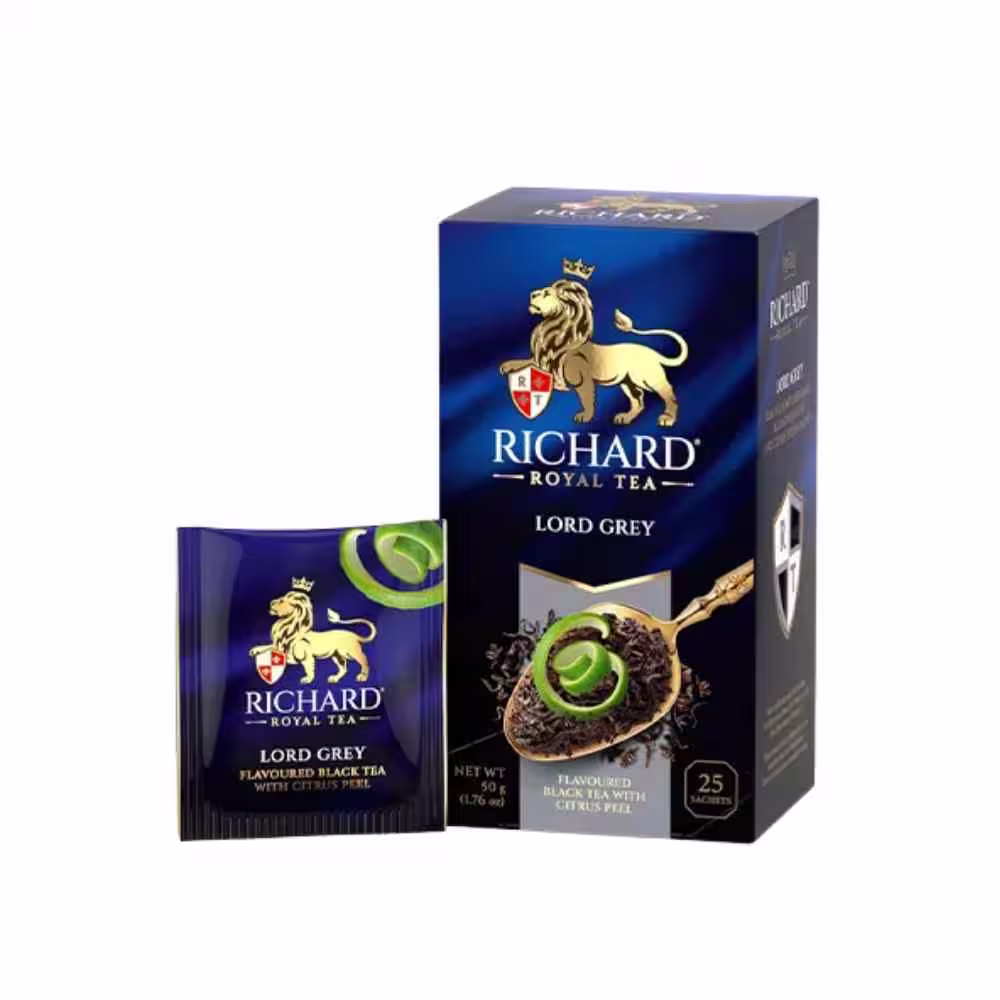 Trà đen Bá Tước Richard Royal Tea Lord Grey hộp 25 túi lọc chính hãng